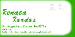 renata kordos business card